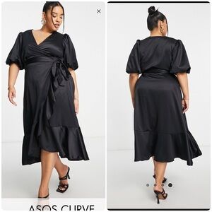 ASOS Curve Black Wrap Dress